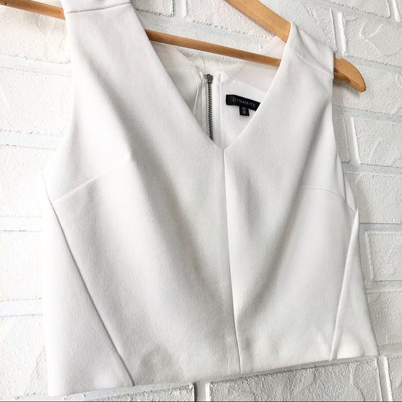 Dynamite white exposed zipper sleeveless crop top - Picture 4 of 8